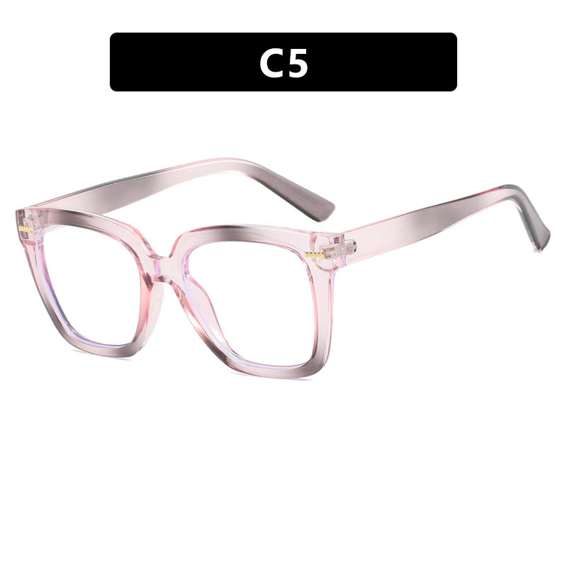 Candy colored square rice nail flat lens anti blue light glasses frame trend flat lens can be matched with myopia glasses frame