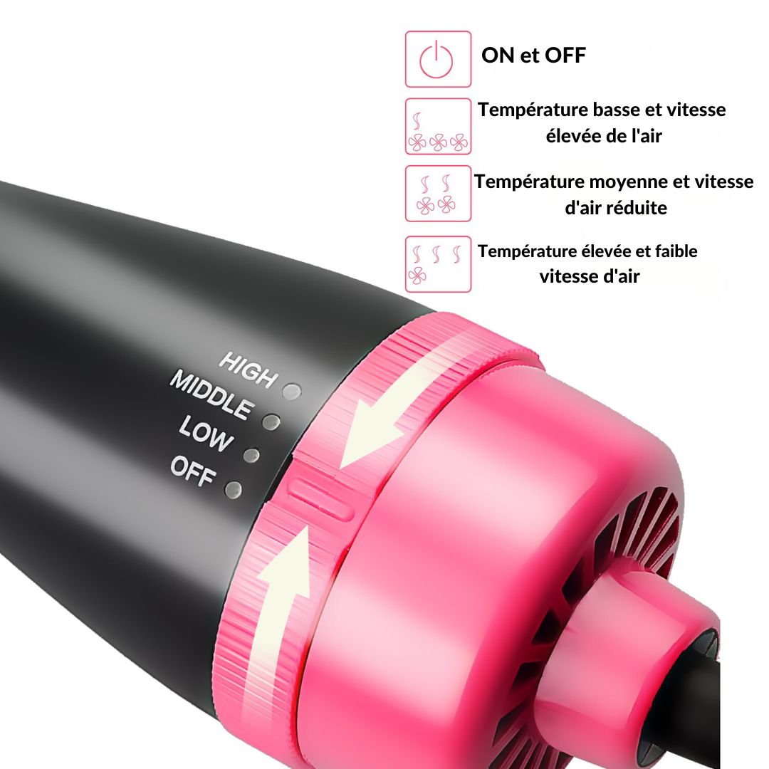 AirGlam ™ - Sèche cheveux Brosse .