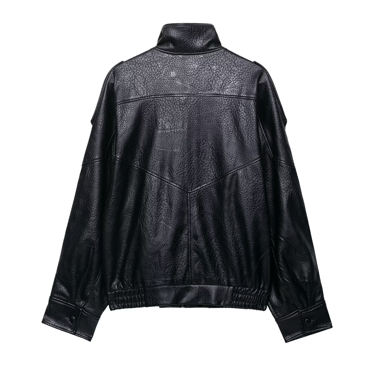 Casual imitation leather jacket women's coat