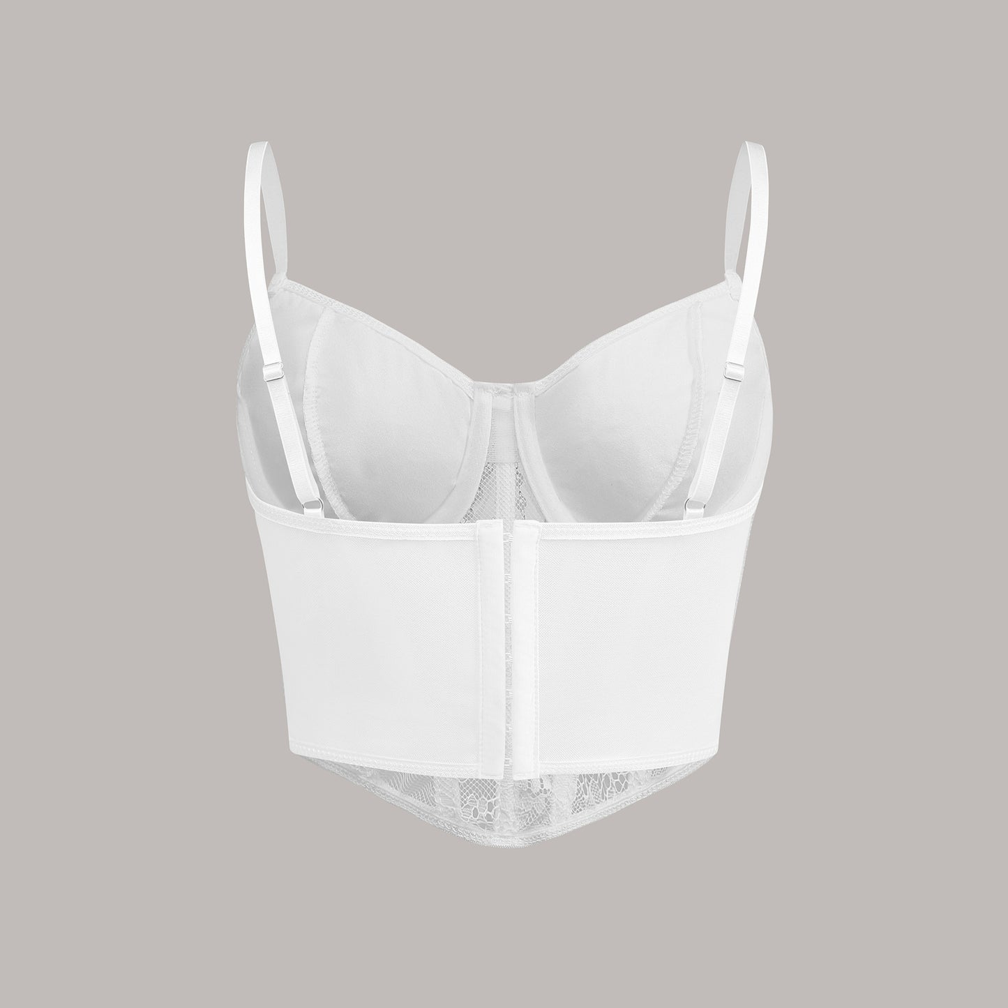 Lace Fitted Bustier Boned Crop Top