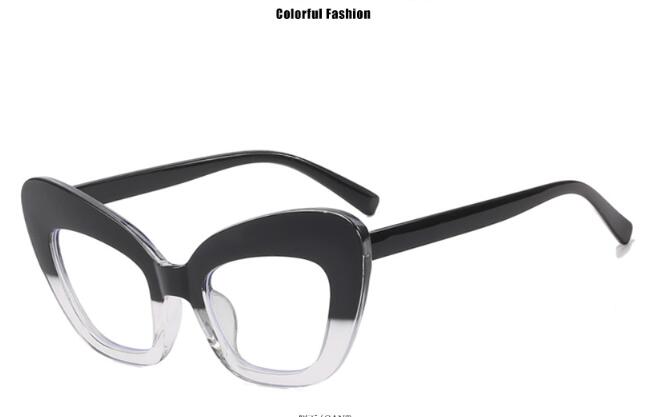 Anti-blue light large frame cat eye flat mirror