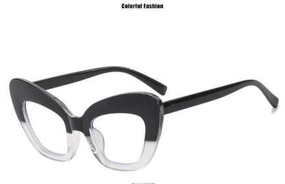 Anti-blue light large frame cat eye flat mirror