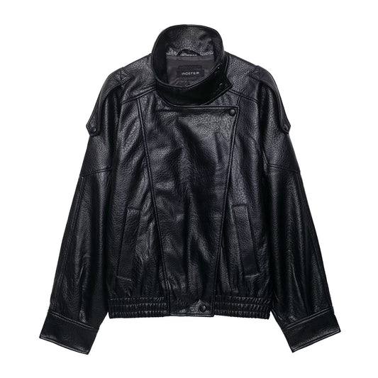 Casual imitation leather jacket women's coat