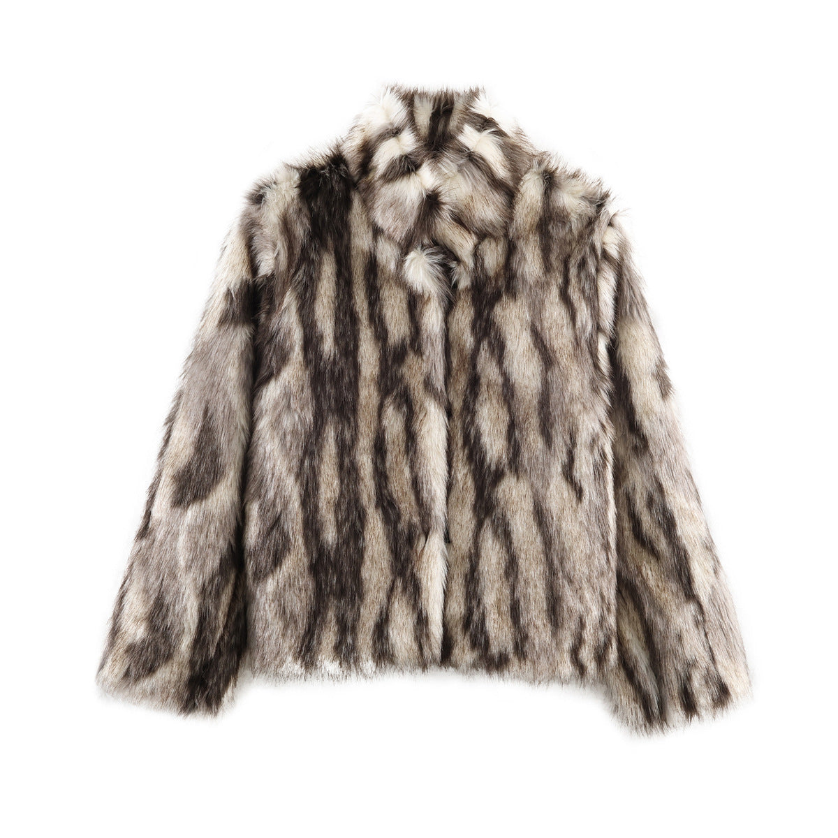 Artificial fur plush coat for women