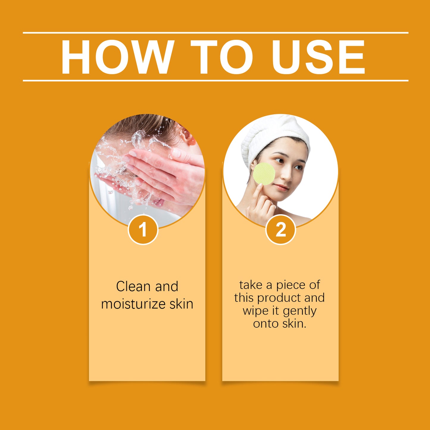 OUHOE Kojic Acid Turmeric Cleansing Pad Gentle Facial Cleanser Without Irritating Fine Pores Skin Care Pad