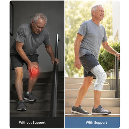 Adjustable Smart-Knob Knee Brace — Patella Gel Pad, Side Stabilizers, Compression Support for Pain Relief & Recovery