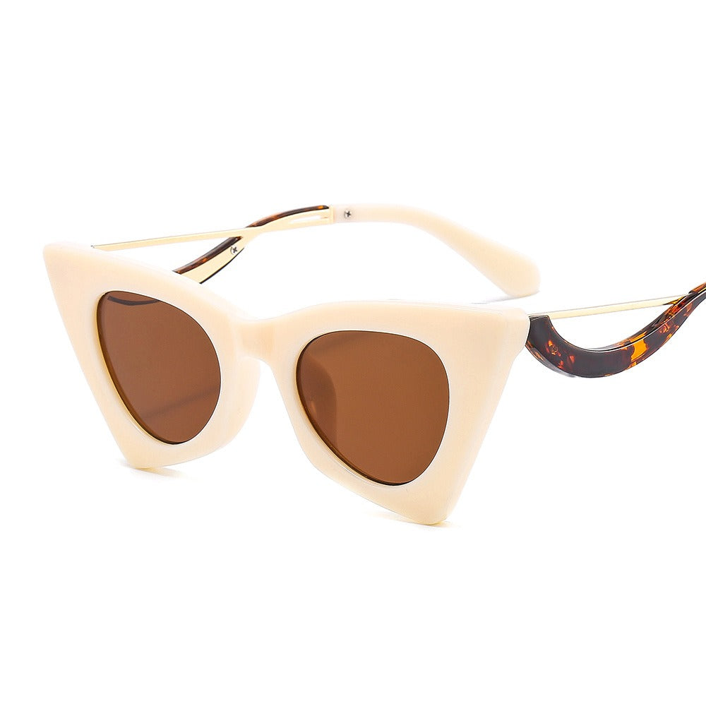 New Cat Eye Shape Face Shaping Selfie Sunglasses Flat Mirrors