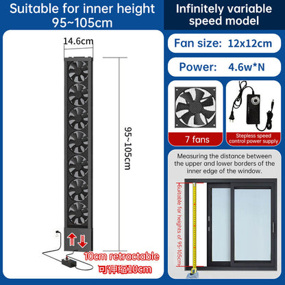 No-Drill Telescopic Window Exhaust Fan, Portable Non-Hole Window Ventilator for Home, European Standard