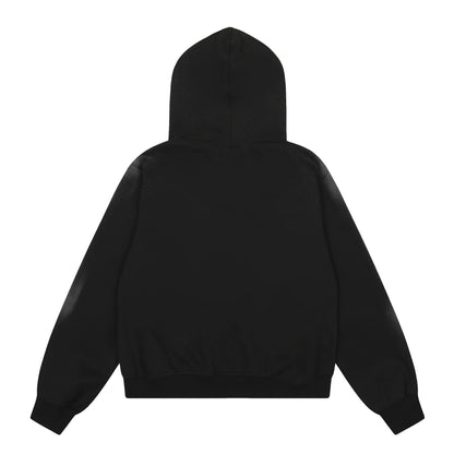 Tie dye fur collar hooded sweatshirt women's coat