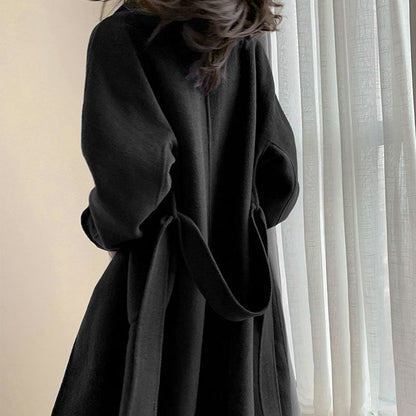 Wool Coat Women Medium Length Plus Size Slimming Loose High-End Stylish Knee-Length Oversized Women's Wool Coat
