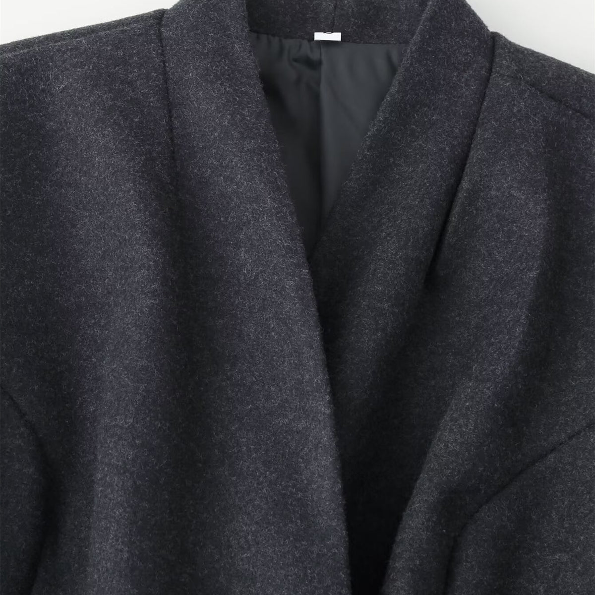 Commuting style elegant one button mixed color woolen coat