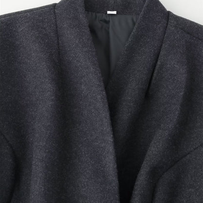 Commuting style elegant one button mixed color woolen coat