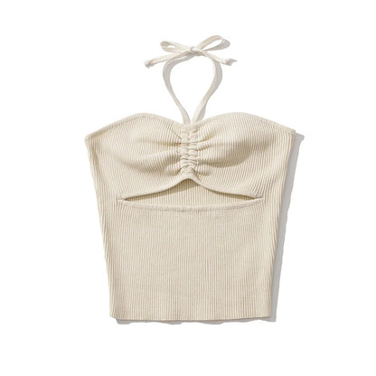 Flat neck hanging vest with camisole for women