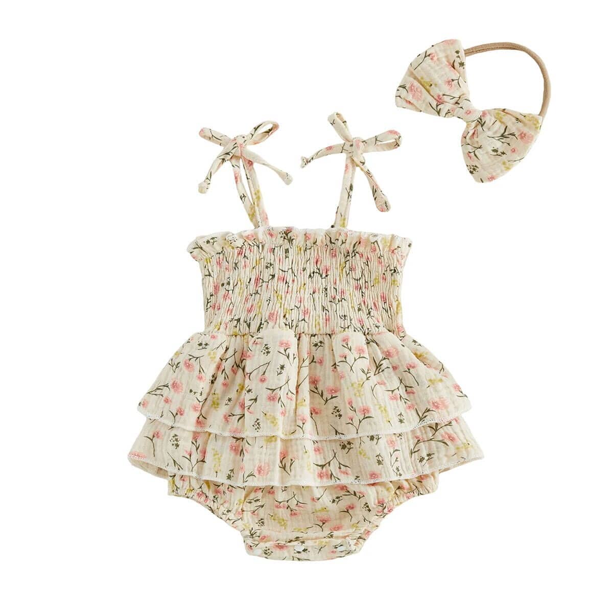 Vintage Floral Baby Romper
