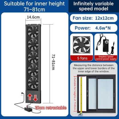 No-Drill Telescopic Window Exhaust Fan, Portable Non-Hole Window Ventilator for Home, European Standard