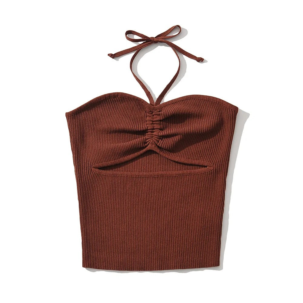 Flat neck hanging vest with camisole for women