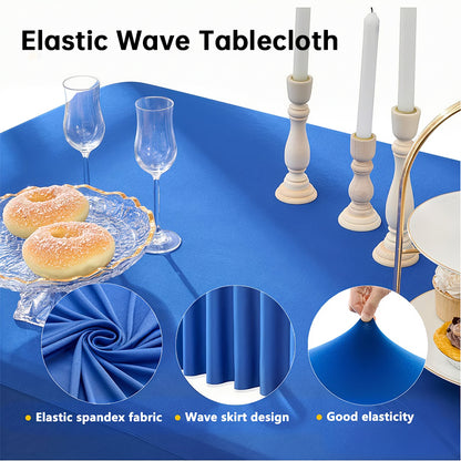 Stretch Spandex Table Cloth Rectangular, Fitted Table Cover for Weddings Parties Banquets Hotel Event Decoration