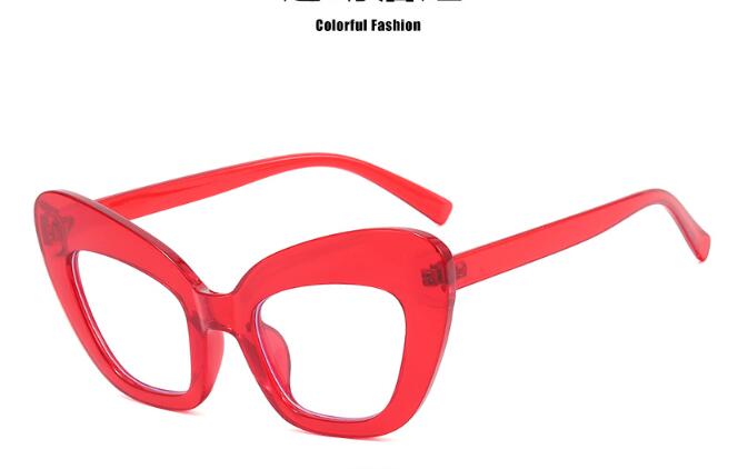 Anti-blue light large frame cat eye flat mirror