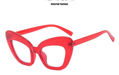 Anti-blue light large frame cat eye flat mirror