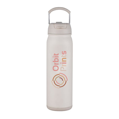 Freeze Sip  24oz Recycled Stainless Steel Bottle with easy carry handle, dual use lid & twist open bottom
