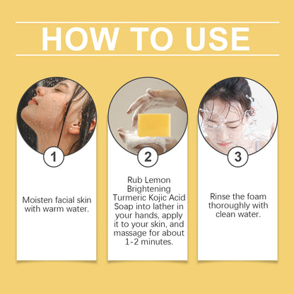 EELHOE Lemon Turmeric Acid Soap, Gently Cleanses, Moisturizes And Brightening Skin Square Cleanser
