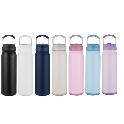 Freeze Sip  24oz Recycled Stainless Steel Bottle with easy carry handle, dual use lid & twist open bottom