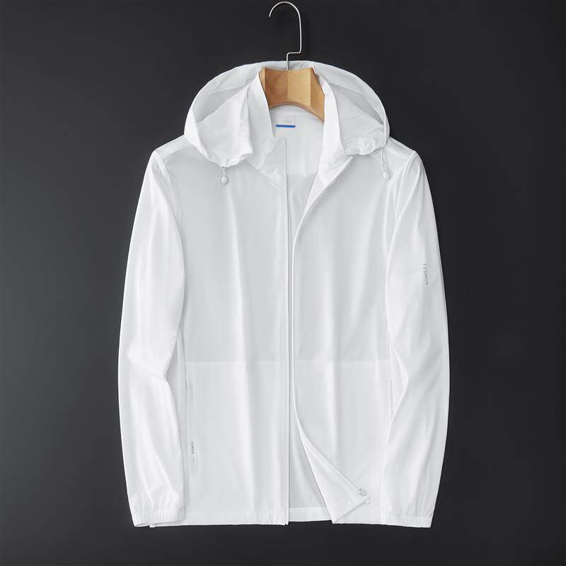 Summer Lightweight Ice Silk Men's Sun Protection Jacket, Ultra-Thin Breathable Quick-Dry Outdoor Hooded Fishing Big Size Sun Shield Coat