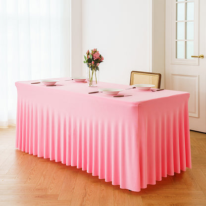 Stretch Spandex Table Cloth Rectangular, Fitted Table Cover for Weddings Parties Banquets Hotel Event Decoration