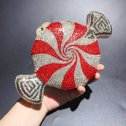 women evening party diamonds painting chain luxury clutches sweet sugar candy crystal purses wedding Bridal purses and hadbags