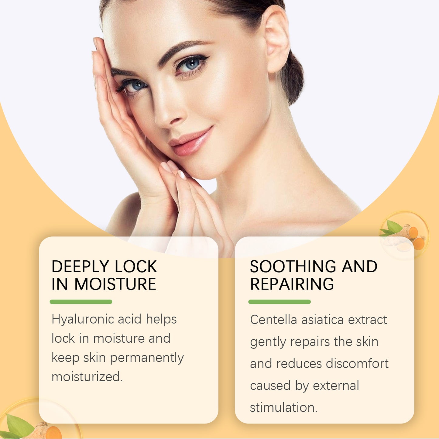 OUHOE Turmeric Moisturizing Essence, Moisturizing Face Moisturizing And Refreshing Without Greasy Moisturizing Dry Skin