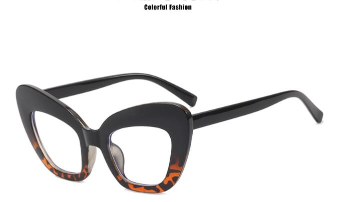 Anti-blue light large frame cat eye flat mirror