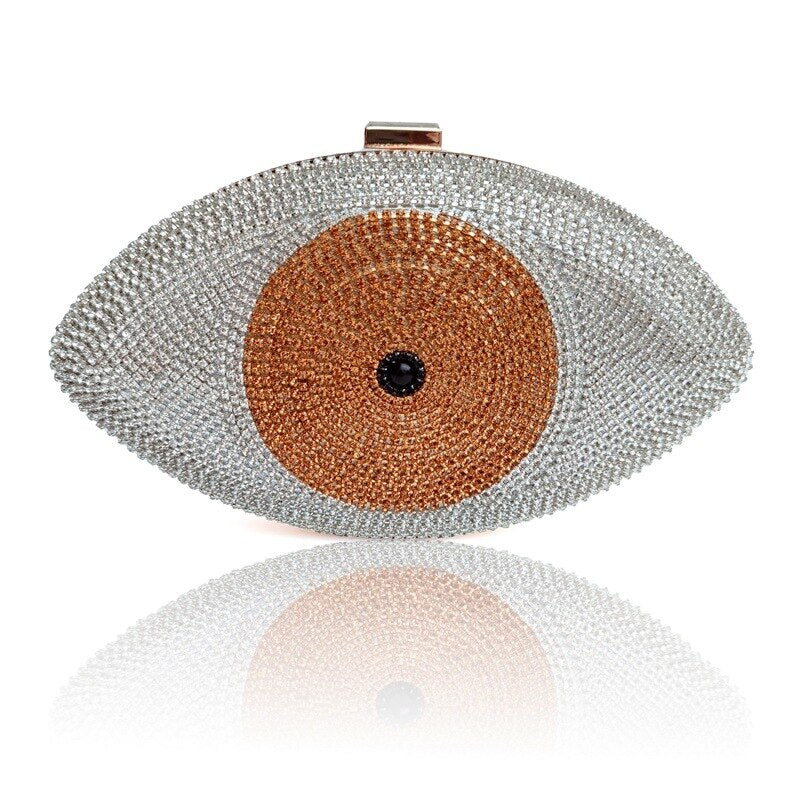 The Evil Eye Crystal Purse Women Evening Bag Gold Silver Black Party Clutch Bag Lady Minaudiere Banquet Pochette Handbag