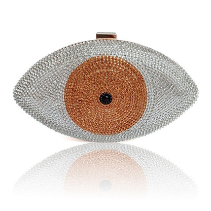The Evil Eye Crystal Purse Women Evening Bag Gold Silver Black Party Clutch Bag Lady Minaudiere Banquet Pochette Handbag