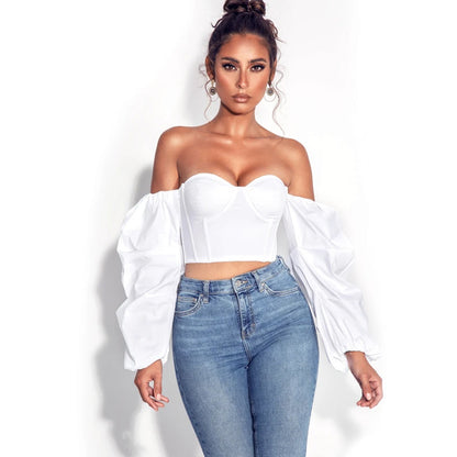 Women's Irregular Long Sleeve Fashion Crop Top Slim Fit.