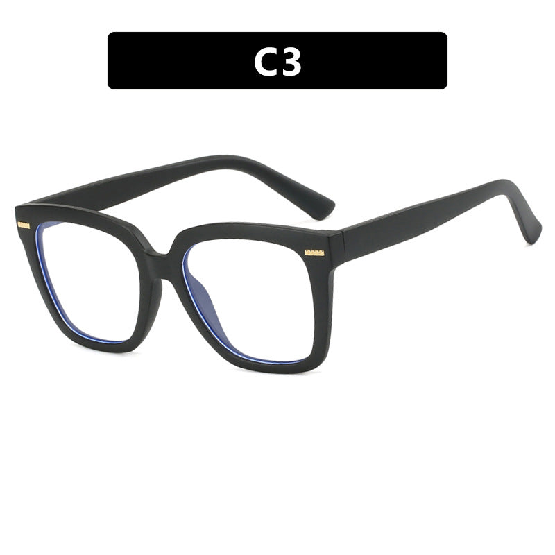 Candy colored square rice nail flat lens anti blue light glasses frame trend flat lens can be matched with myopia glasses frame