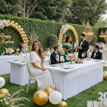 Stretch Spandex Table Cloth Rectangular, Fitted Table Cover for Weddings Parties Banquets Hotel Event Decoration
