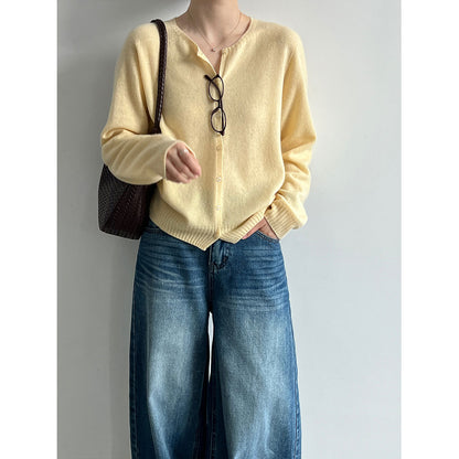 Quality~Cashmere Knit Cardigan for Women  Old Money Look, Soft and Cozy Wool Sweater Coat