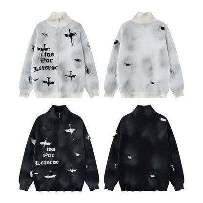 Gradient tie dye cross coat