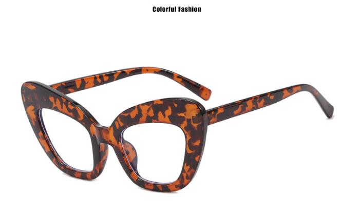 Anti-blue light large frame cat eye flat mirror