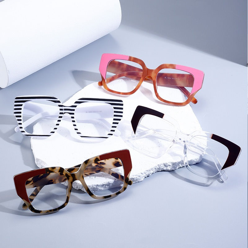 Large frame face slimming anti-blue light flat mirror.
