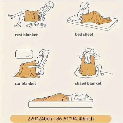 1pc Weighted Fleece Blanket -Soft, Warm, Throw for Bedroom, Living Room, Student Dormitory, Car, Sofa,8lbs With Sherpa