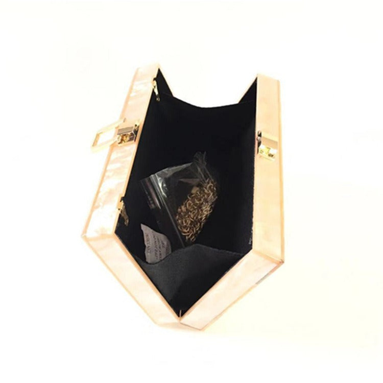 New Wallet Fashion Half Fold Stripe Acrylic Dinner Bag Women Sequin Splice Banquet Bag One Shoulder Crossbody Bag