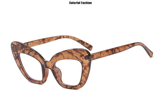 Anti-blue light large frame cat eye flat mirror