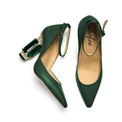 shoes Fashion women's high heels. About 10.5 cm heel height. Crystal heel Four Seasons Women's Shoes Pointed shoes 34-45