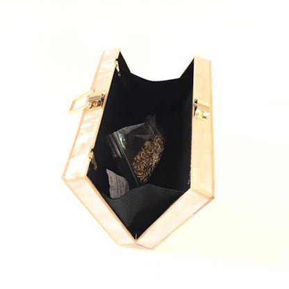New Wallet Fashion Half Fold Striped Acrylic Dinner Bag Ladies Sequin Splicing Banquet Bag Shoulder Messenger Bag