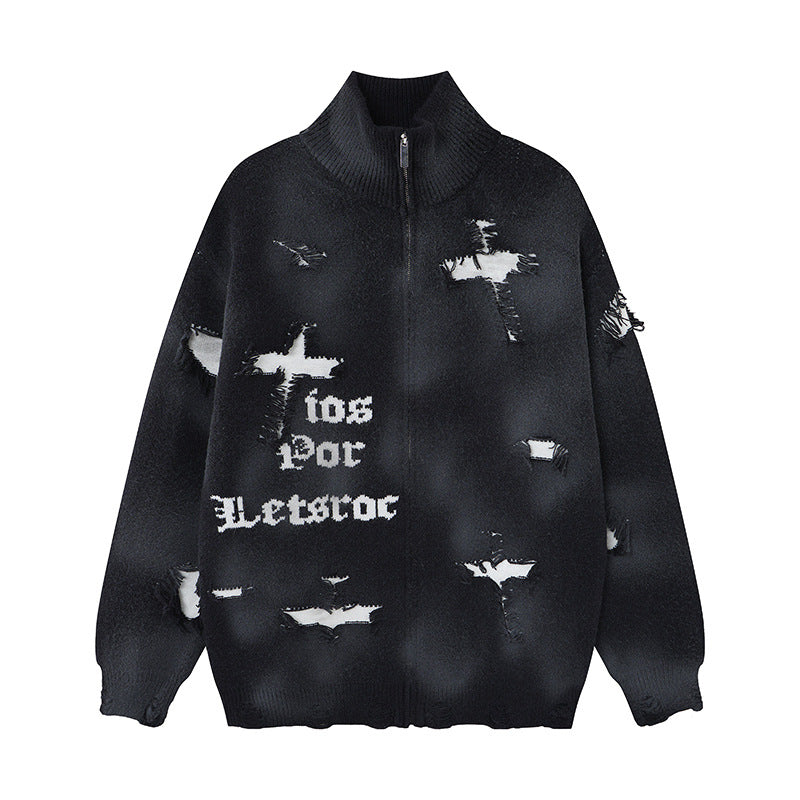 Gradient tie dye cross coat