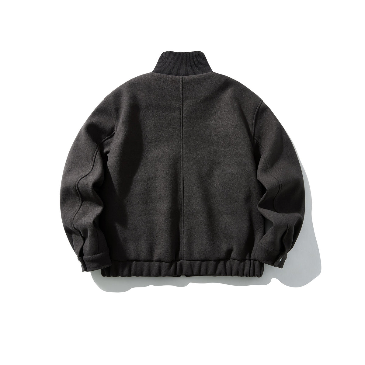 Stand Collar Wool Blend Coat Men's Versatile Cuffed Commuter Jacket