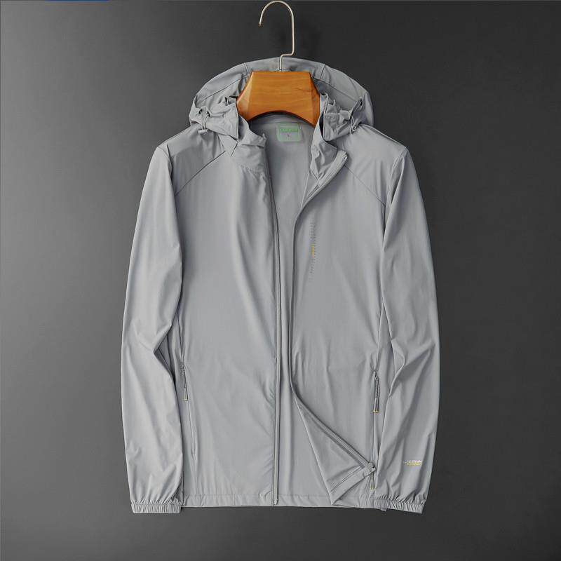 Summer Lightweight Ice Silk Men's Sun Protection Jacket, Ultra-Thin Breathable Quick-Dry Outdoor Hooded Fishing Big Size Sun Shield Coat