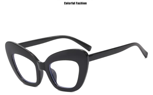 Anti-blue light large frame cat eye flat mirror