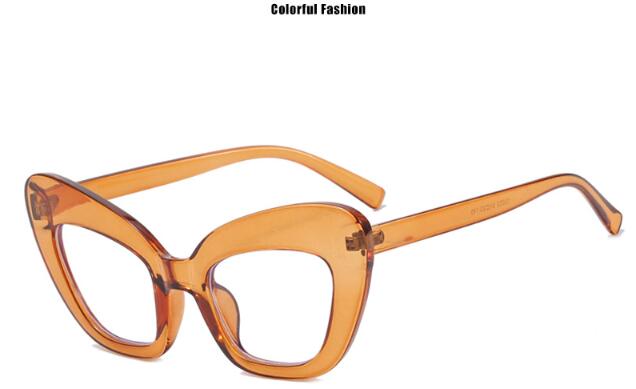 Anti-blue light large frame cat eye flat mirror